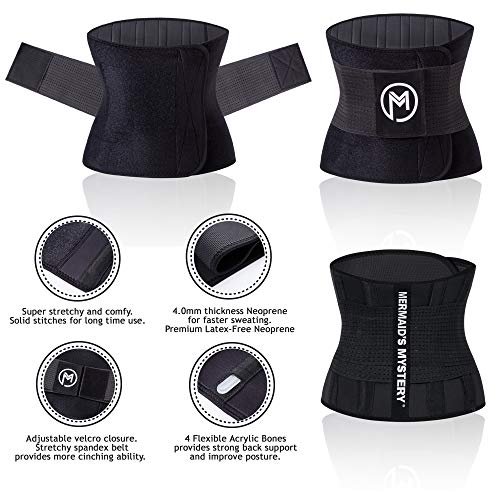 Sauna Waist Trimmer Belt Wide Men Workout Waist Trainer Sweat AB Belt with  Adjustable Three Straps Weight Loss Back Support Neoprene Snug Fit Belly  Belt 