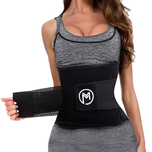 Waist Trimmer Trainer Belt for Women Men Sport Sweat Workout Body Shaper  Sauna S Black