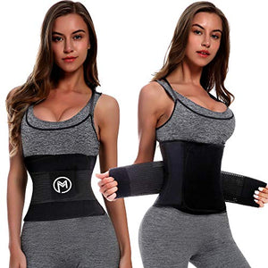 Waist Trimmer Trainer Belt for Women Men Sport Sweat Workout Body Shaper Sauna S Black