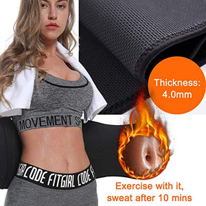 Waist Trimmer Trainer Belt for Women Men Sport Sweat Workout Body Shaper Sauna S Black